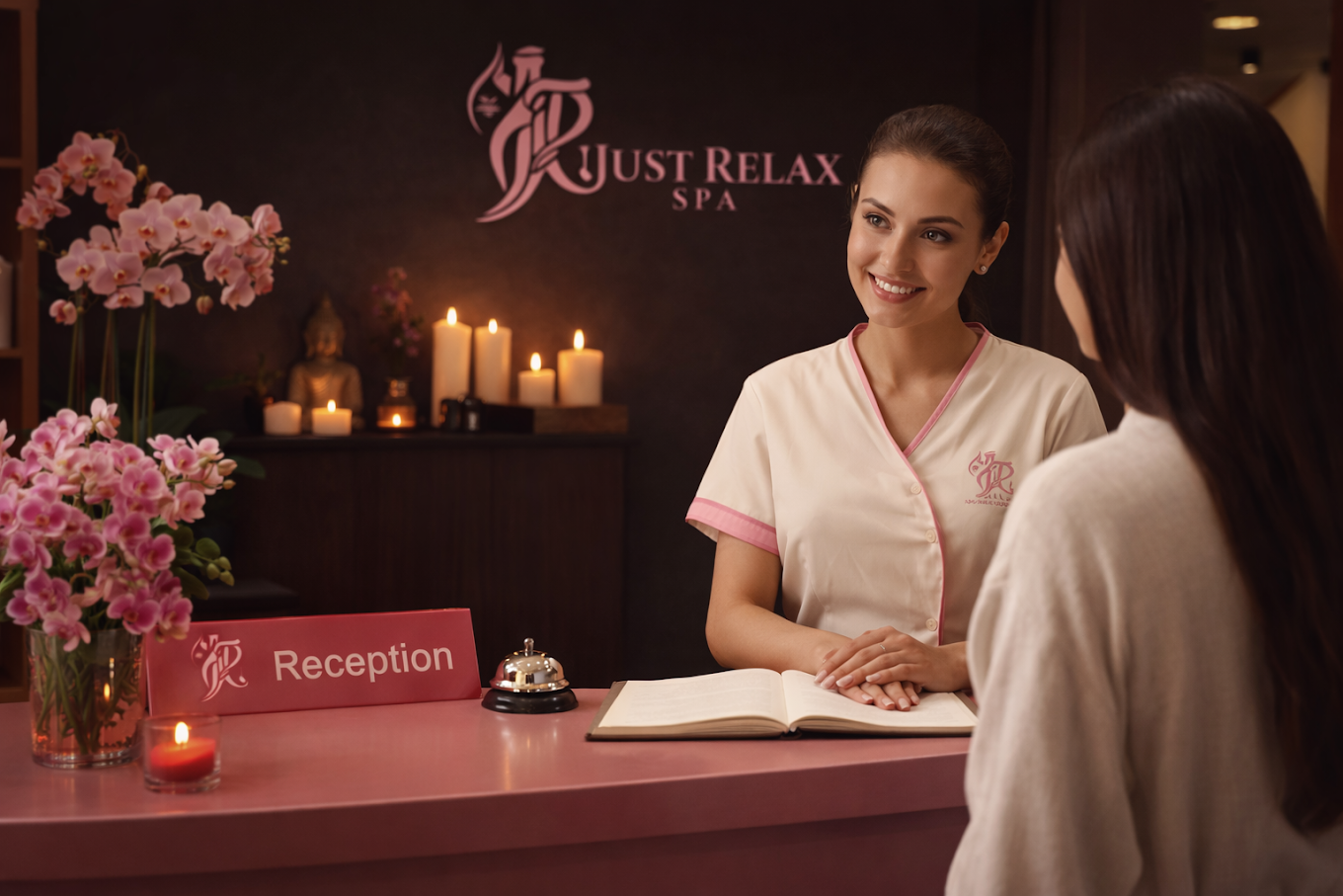Reception desk at Just Relax Thai Spa, Calangute Goa