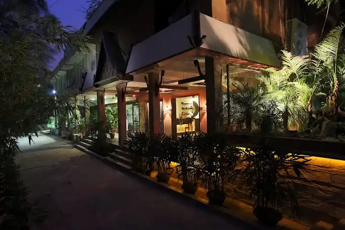 Just Relax Thai Spa exterior at night, Calangute Goa